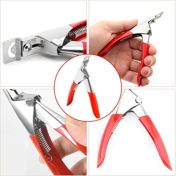 Negleforlænger Klip U-Formet Spids Klip Akryl Negleklip Professionel Rustfri Manicure Falske Negle Trimmer Falsk Gel Skarp Pedikyr Negleværktøjer Red