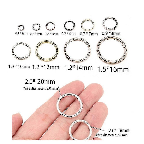 200 kpl/erä 4 5 6 8 10 mm hyppyrenkaita avorenkaita liittimiä tee-se-itse korujen löytämiseen ja valmistukseen Multicolor 6mm