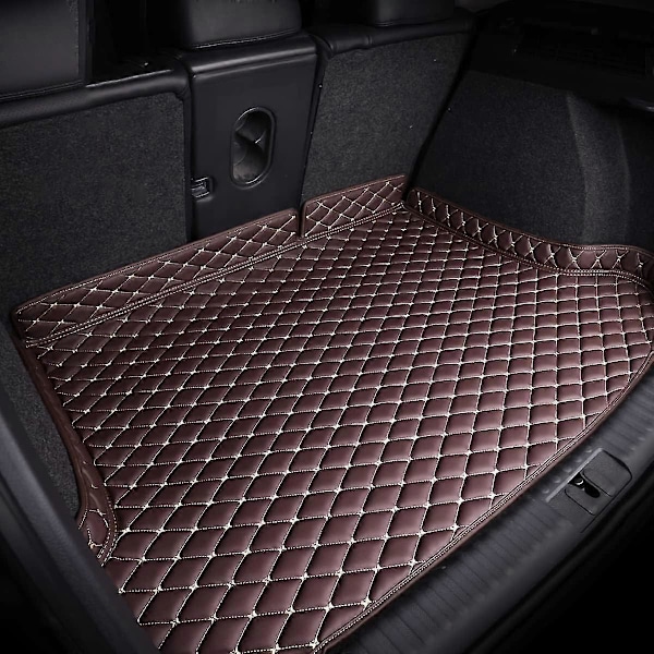 Tavaratilan suojus korotetuilla reunoilla Maserati Levante 2018-2023, nahkainen auton takakontin matto suojus - koiraystävällinen ja vedenpitävä lisävaruste Coffee