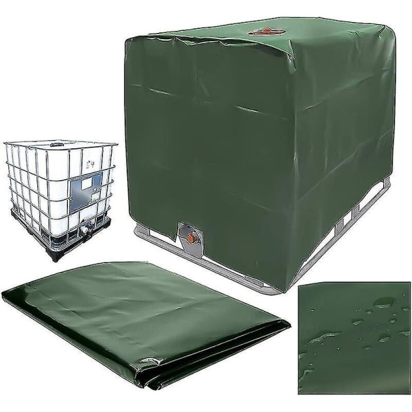 Cover, Ibc Cover For 1000l Tank, Water Tank Container Cover, Dustproof Anti-uv Rainproof, 120x100x116cm (Green)