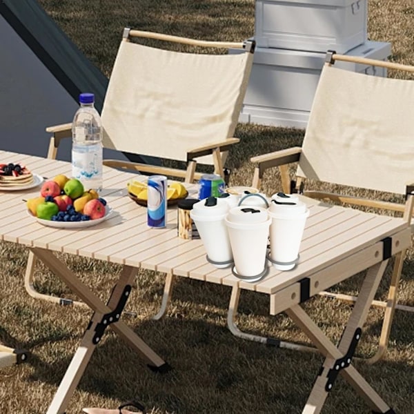 2 stk Bærbar Drikkestasjon, Foldbar Koppholder, Drikkestasjon for Ferie, Drikkestasjon med Håndtak, Koppholder