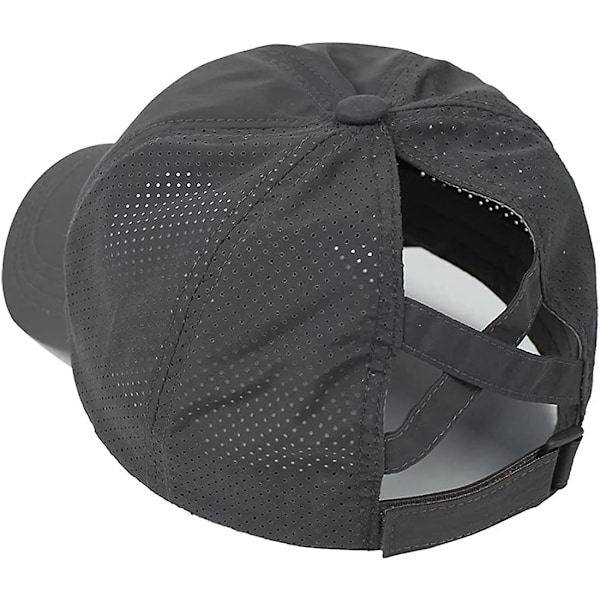 Baseballcaps med kryss-ponytail for kvinner Dark Gray