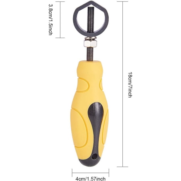 Stempel- og meiselholder, universell holder for stempler opptil 15 mm i diameter med hvitt gummigrep for metallbearbeiding