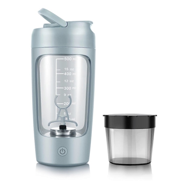 Fuldt Automatisk Blandekop Bærbar Protein Pulver Rysteflaske Elektrisk Protein Shaker Flaske Blue with Powder Box