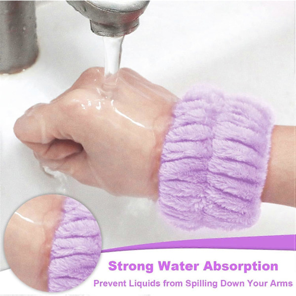 8 st Handledsband för ansiktsrengöring Mikrofiber Handledsband Tvätthandduk Spa Handledsband för ansiktsrengöring Absorberande