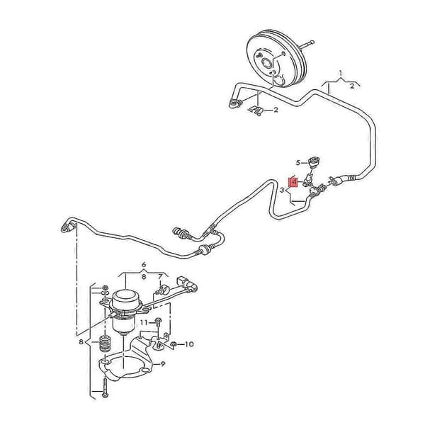 Bremseservo Tryksensor 5Q0906207 Tryksensor