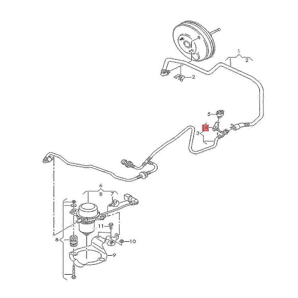 Bromsservo Trycksensor 5Q0906207 Trycksensor