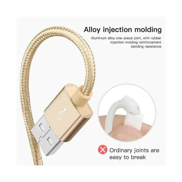 2m 2a hurtig opladningskabel nylon til Apple Iphone