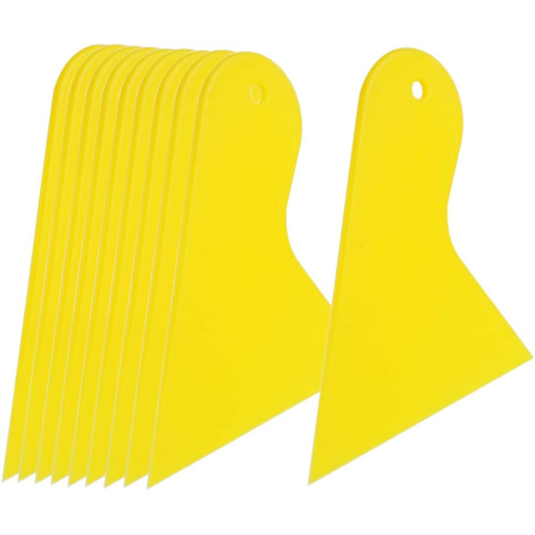 10-pack plastskrapa för att ta bort dekaler och klistermärken, plastspridare för applicering av spackel, kitt, glasyrer, fogar och färg