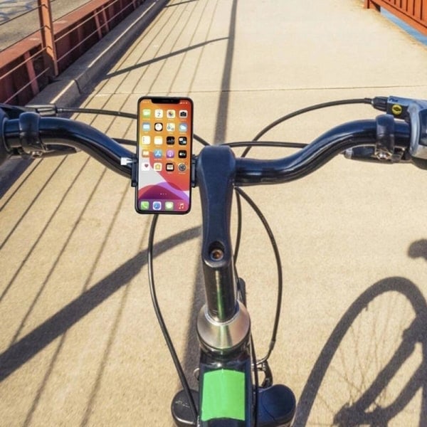 Mobilholder til cykel - Sort aluminium