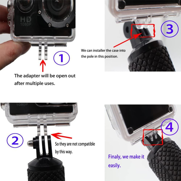 Flytande handgrepp Undervattenshandstick Monopod Selfie Stick Ergonomisk för actionkameror orange