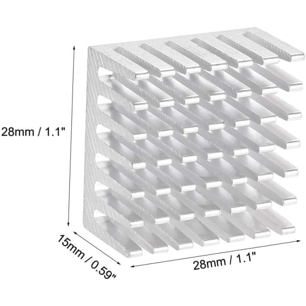 Elektroninen jäähdytin MOS GPU IC -sirulle hopea 28 x 28 x 15 mm 4 kpl