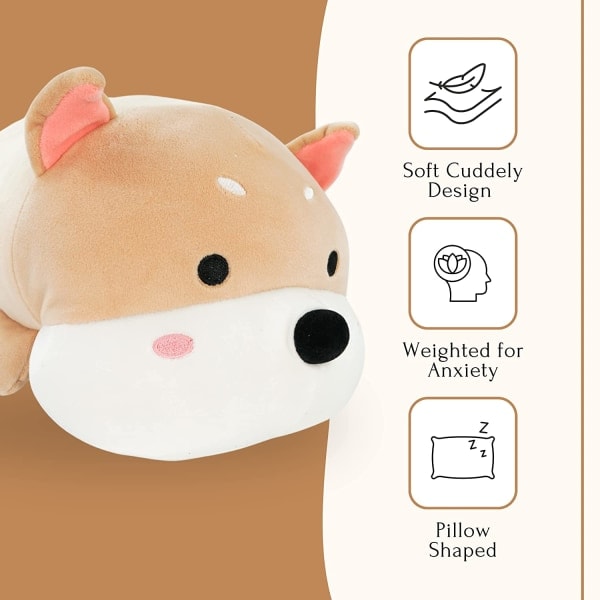 Vävnad Djur med Vikt (40 cm) - Puppy Kudde - Corgi/Chaidog Plysch - Leksaker för Barn - Presenter till Pojkar och Flickor