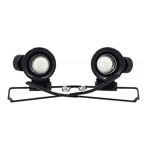 20x Forstørrelsesglas Briller Linse Juveler Ureparation med LED-lys