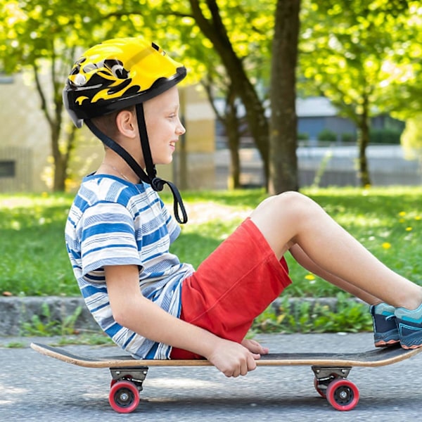 7 stk./sæt Børne Hjelm Knæ Albue Beskyttelse Cykling Skateboard Cykel Beskyttelse Yellow