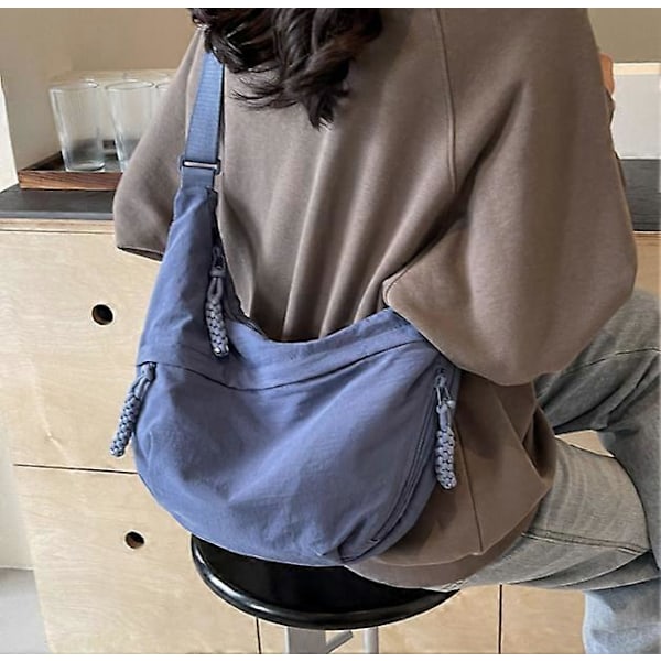 Limorence Dame Mode Ensfarvet Nylon Crossbody Taske, Arisefrom Nylon Taske Off White