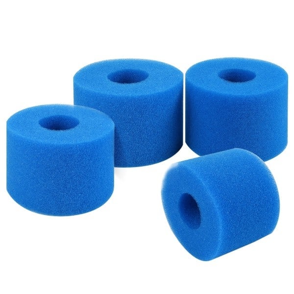 4 stk. filtersvamp patroner boblebad patroner Lazy Spa filter svømmebasseng svampfilter for Intex type S1 gjenbrukbar vaskbar
