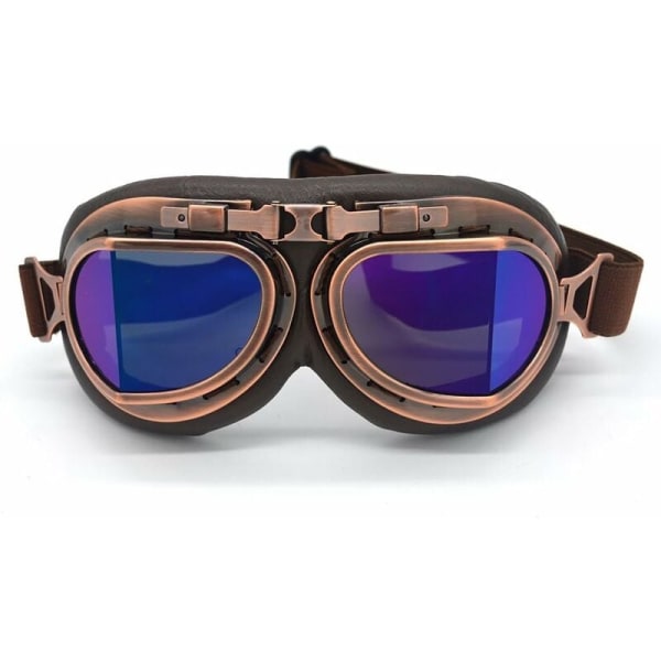 Motocrossglasögon, steampunk vintage aviator stil glasögon