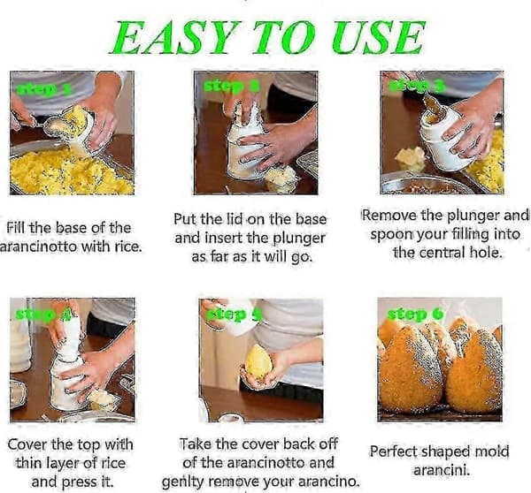 Arancini Maker Form, DIY Risballform, multifunksjonell Risball Maker Shake, hjemmelaget Fylt Kjøtt Point Ball Tw