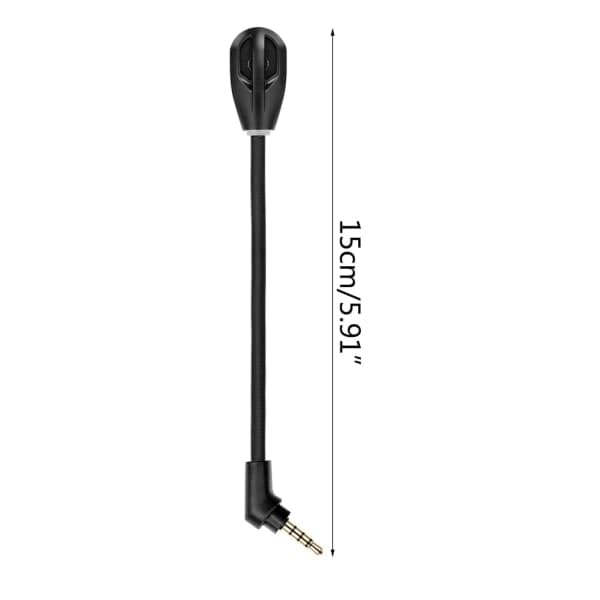 Erstatnings Gaming Mikrofon 3.5mm for Kingston HyperX Cloud Flight / Flight S Gaming Headset Tilbehør Svart 15cm Mikrofon