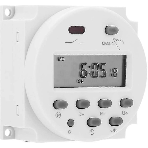 Timer Switch 12v 16a Digital Elektronisk LCD Tidsrelæ Switch Programmerbar LCD Digital Mikrocomputer Mini Kontrol Strøm Timer Switch Cn101a