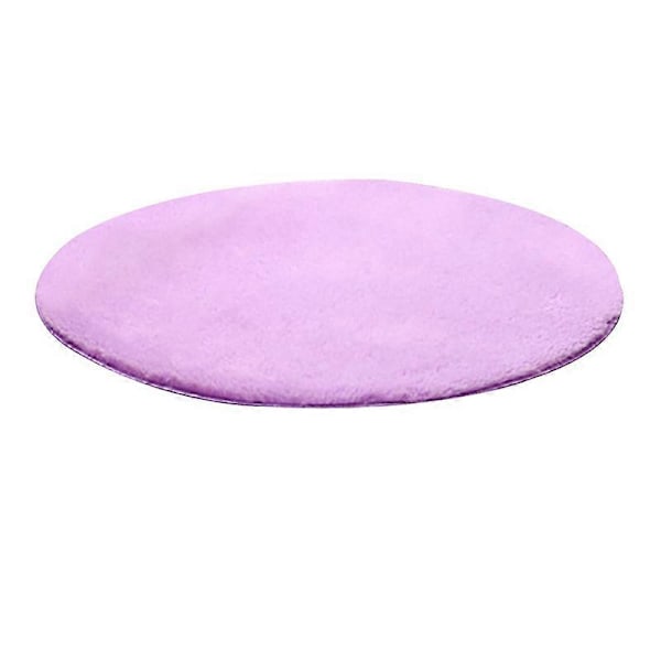 120cm Rund Fluffig Mjuk Matta Halkfri Golvmatta Mattkudde Sovrumsinredning Light Purple