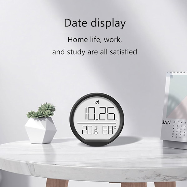 Digital Vekkerklokke med Stor Skjerm, Bordklokke, Innendørs Temperaturmåler, for Soverom, Kontor, Bad og Stue