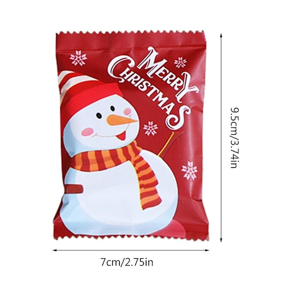 100 stk. varmeforseglede poser til cookies 3x4 små flade poser julemønster