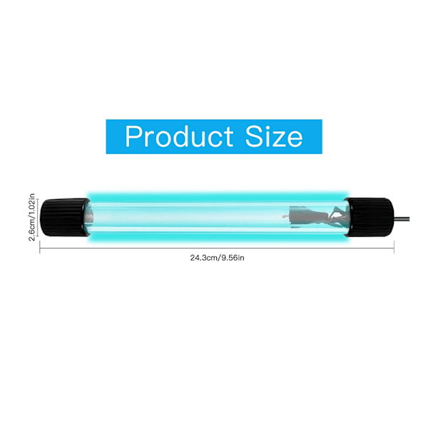 13W UV Ultraviolet Desinfektionslampe, UVC Sterilisator, Nedsænkbar