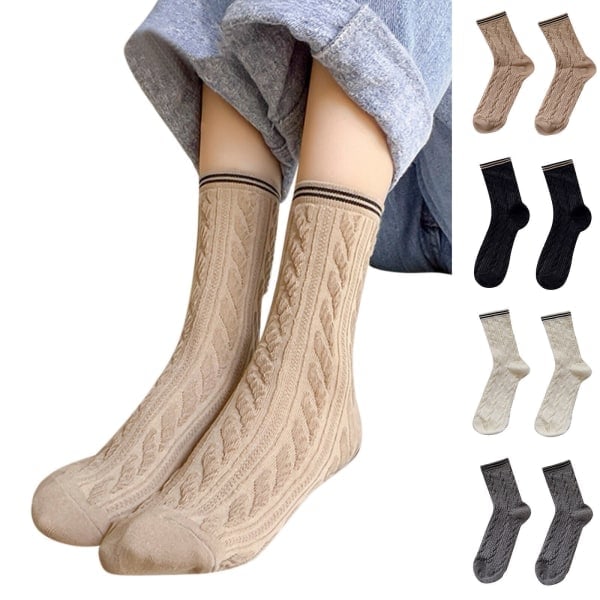Jacquardsockor för damer för höst och vinter, familjeset med julstrumpor