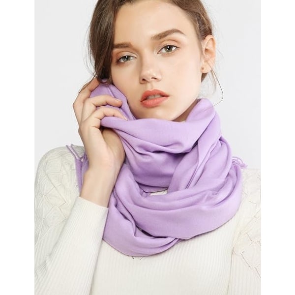 Dame Tørklæder Pashmina Sjaler og Slå-om til Bryllup Tørklæder til Kvinder Vinter Lavender