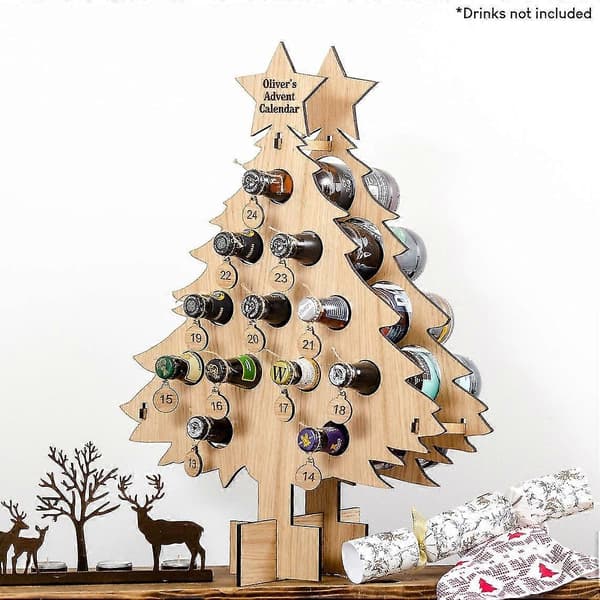 Julevinholder Hvitvinflaskestativ Adventskalender Nedtelling Drikkeholder B Circular wine rack S