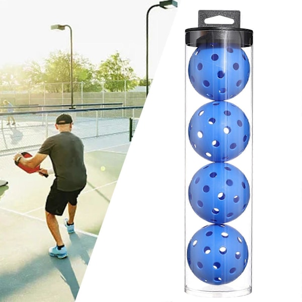 Inomhus Pickleballs - Inomhusbanans Pickleball Bollar - 4-pack Pickleballs - Turnering Pickleballs Blue 74mm