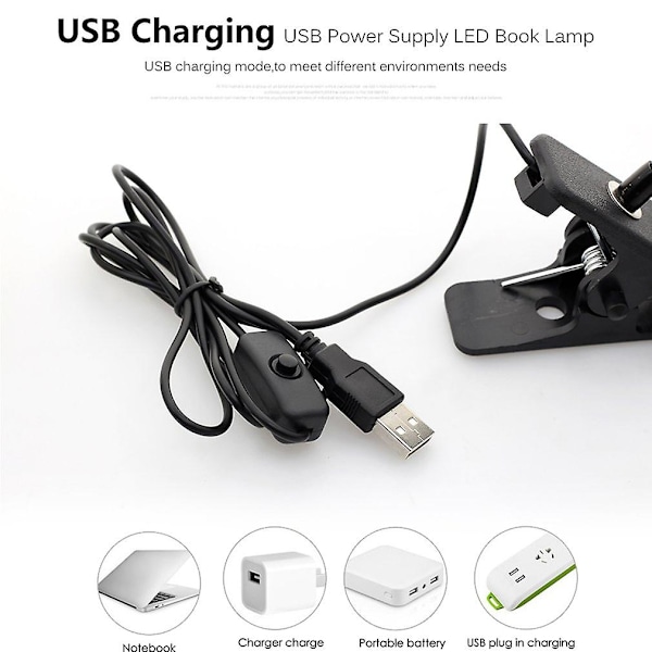 LED UV-lampa med klämma, flexibel metallrör, USB-driven, mini UV-gelhärdningslampa, skrivbordslampa, nageltorkare för DIY-nagelkonst black