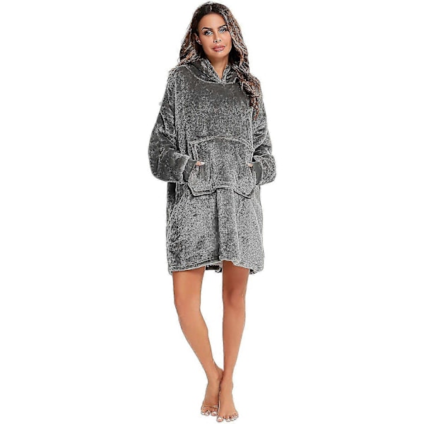 Pullover Sweatshirt Hette Morgenkåpe Teppe Hettegenser Lazy Teppe Pyjamas Hette Fleece Termisk
