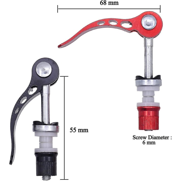 2-pakks sykkel setepinne hurtigutløser pin sykkel sete klemme rør klemme låseskrue for terrengsykkel og landeveissykkel