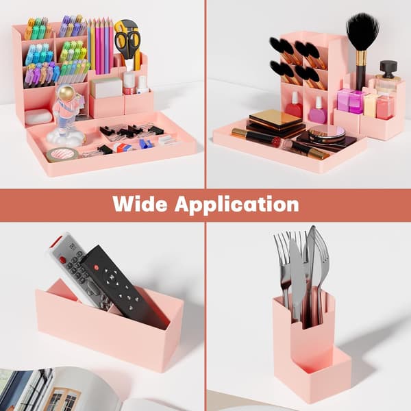 Pieces Pink Plastik Editor Penholder, Multifunktionel Blyantholder til Pink