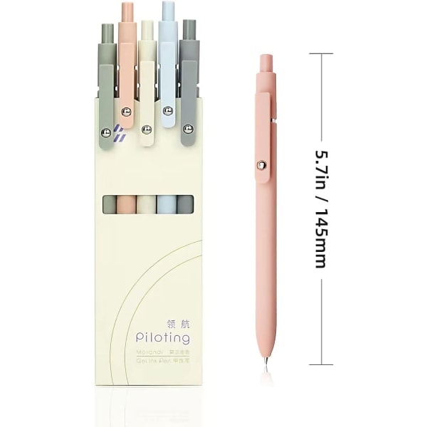 Gel penne - 0,5 mm sort blæk - 5 stk. Morandi