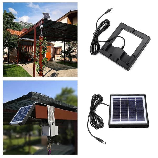 12V soloplader 18W bærbart strømpanel batterivedligeholder kompatibel med 12V batterier, kamera, webcam, Android-enheder, S7 Edge