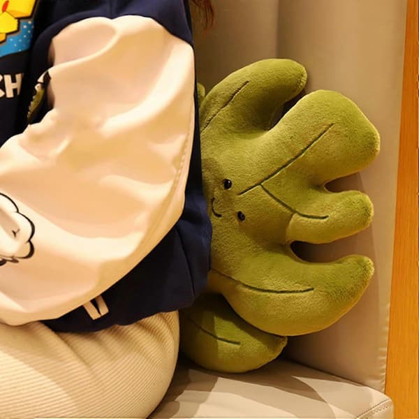 3D Prydnadskudde, Mjuk Plysch Växtkudde Bladformad Kudde Bekväm Sovkudde för Sovrum Soffa Vardagsrum, Unik Design Kudde Yellow