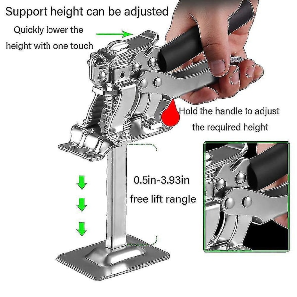 Stål Arbeidsarm Jack Løft Nivellering Høy-Lav Løft Topp Høydejustering