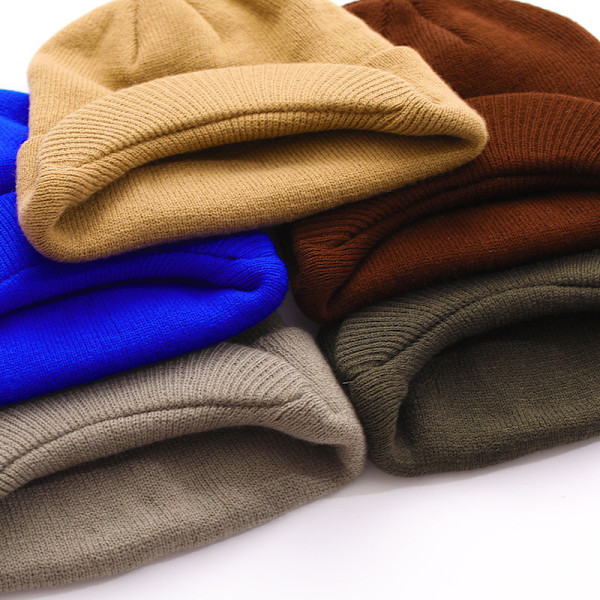 Solid Beanie / Beanie med Visir - Flere Farger Camel