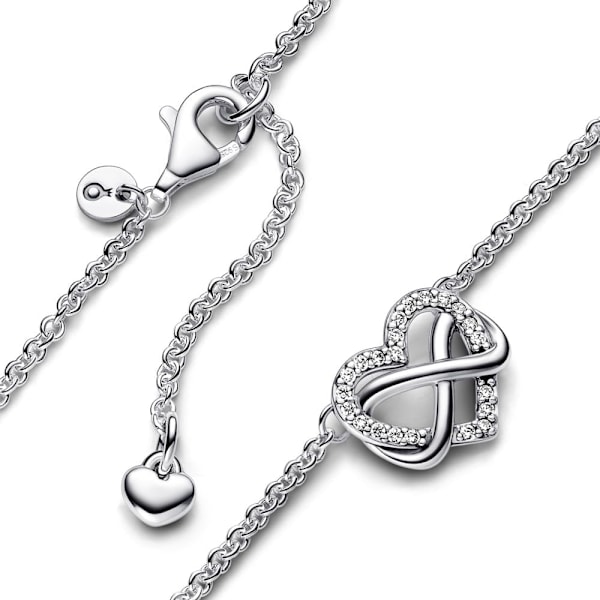 Pandora Moments Infinity Heart -kaulakoru kirkkaalla kuutiollisella zirkonialla