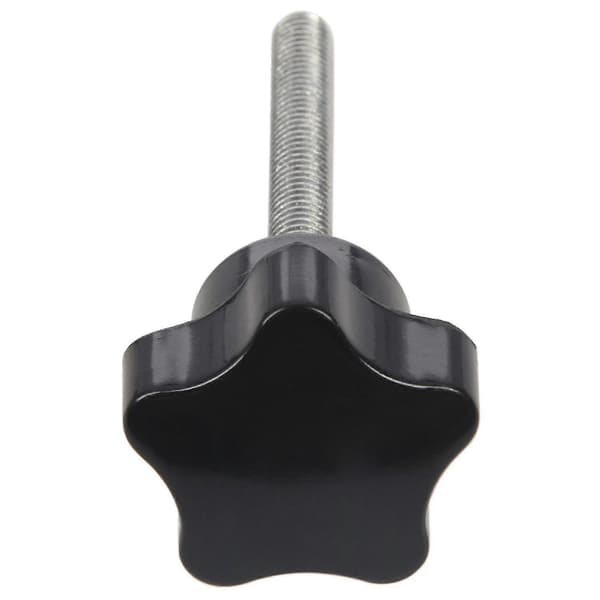 6 stk. M6 X 50 mm låsende stjerneformet plasthode hann-gjenge knottegrep