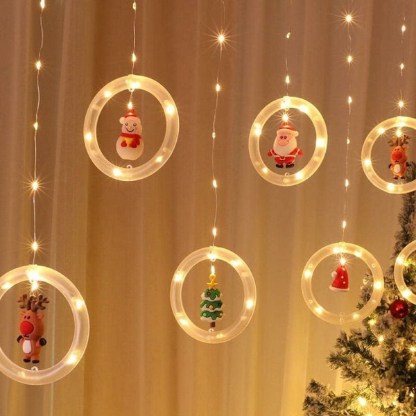 Julelys, 10 LED-lys, varm hvit USB-lys med julepynt