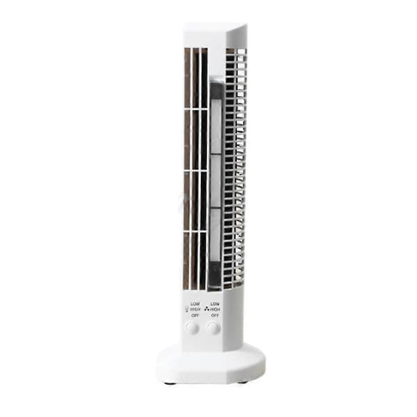 Tårn Bordventilator Bladløs Stående Køleventilator Med LED-lys til Hjemmekontor White