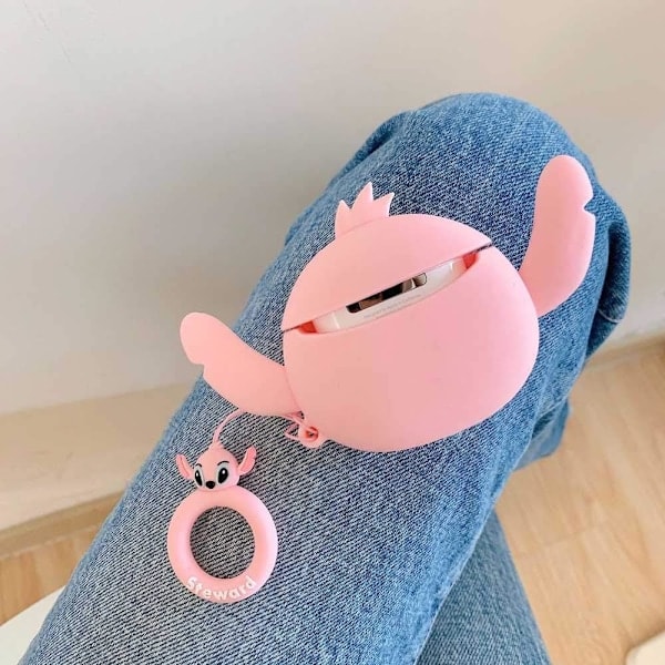 Söt Trådlös Hörlursfodral Tjockt Mjukt Bärbart Silikonfodral Stötsäkert Skyddande Fodral Blue AirPods 1/2