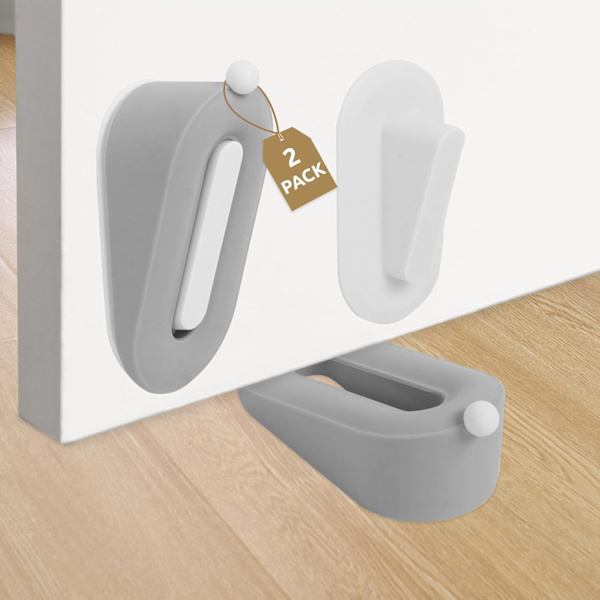 Söta dörrstoppar, dörrstoppar för golv, 2-pack dörrstopp, dekorativa gummistoppar, skyddar dina golv Gray