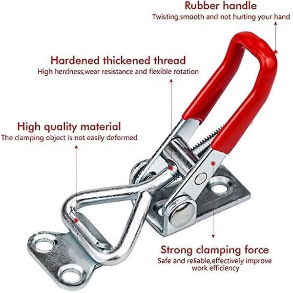 4 stk. Toggle Clamp Latch 100 kg Justerbar Toggle Latch Quick Release Toggle Catch Latch til værktøjskasser bagagerum