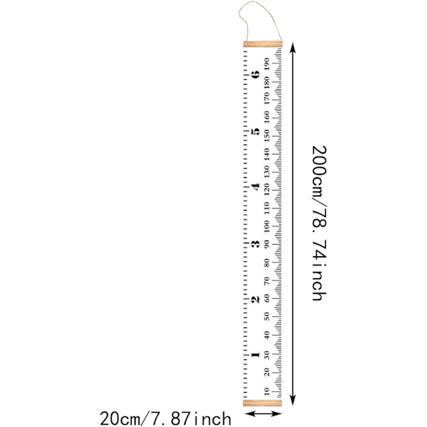 Veggkart for måling av barn, høydemålingskart for barn, hengende høydemålingskart med søtt mønster, dekorativt høydemåler for barn, vekstdiagram C